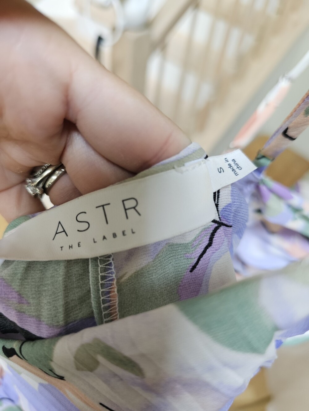 ASTR THE LABEL Blythe Midi Dress Coral Lilac Floral - Picture 15 of 16